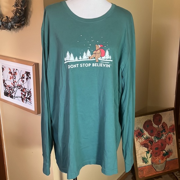 LIFE IS GOOD Size XXL Longsleeve Crusher "Dont Stop Believin'" 100% Cotton NEW - Picture 1 of 12